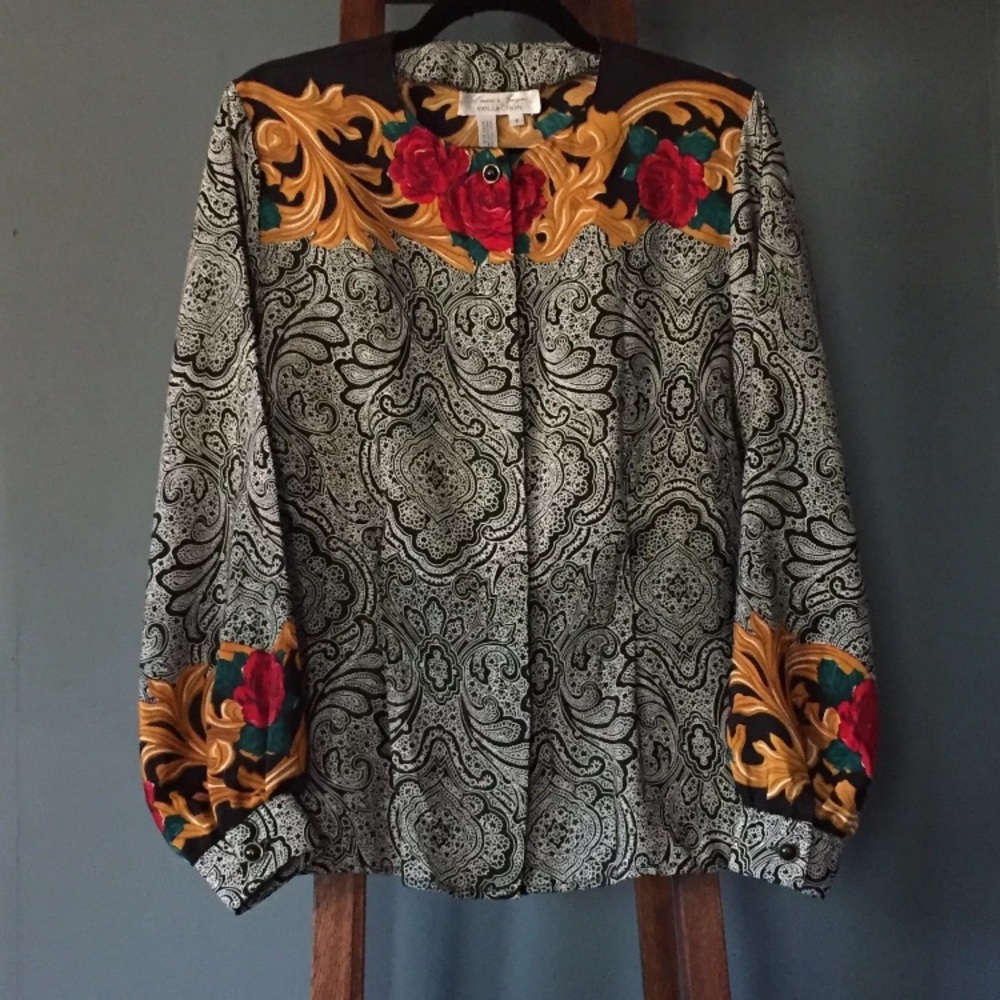 Laura & Jayne Vintage Rose And Paisley Blouse